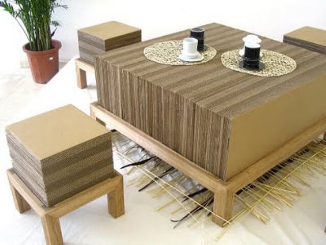 cardboard table